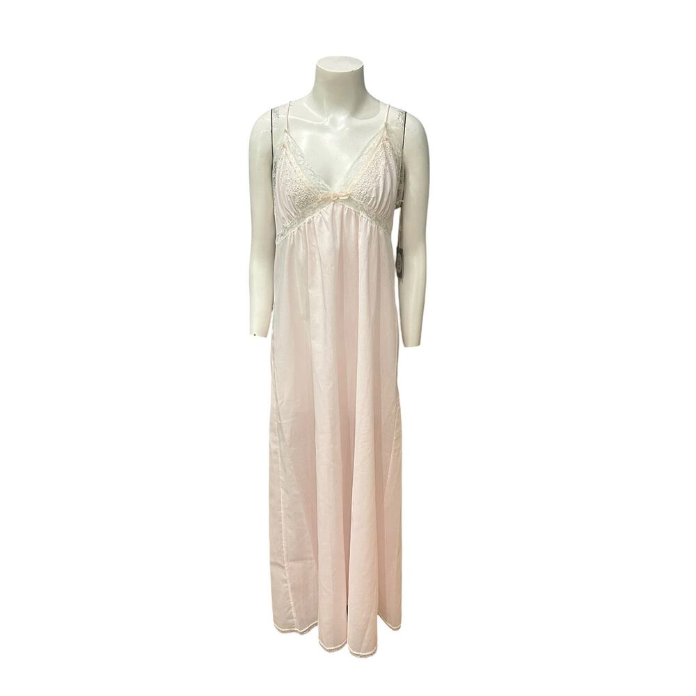 VTG Christian Dior Lingerie Pink Nightgown Deadstock Lace Maxi Slip Dress M - - Picture 2 of 8